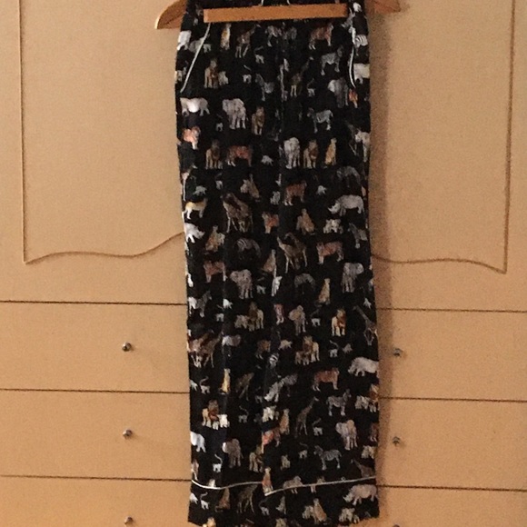 Exotic Animal Print on Black Silky Pyjama Set - Picture 10 of 14